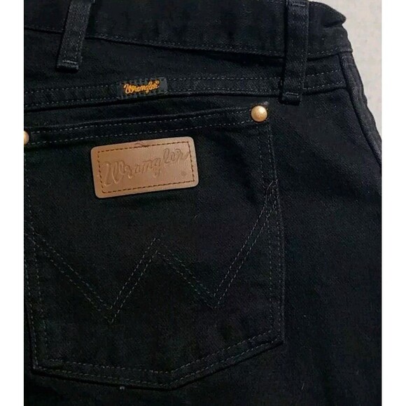 Wrangler Black Denim Jeans Men's 46X34 Cotton Straight Leg Cowboy Rodeo Comfort - Picture 5 of 6